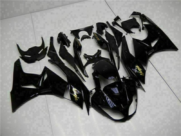 Buy 2009-2012 Black Gold Ninja Kawasaki ZX6R Motorcycle Replacement Fairings