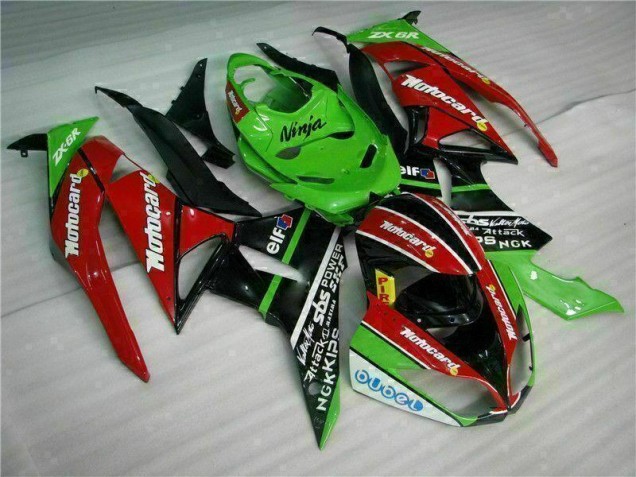 Buy 2009-2012 Black Red Green Motorcard Kawasaki ZX6R Motor Fairings