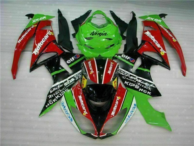 Buy 2009-2012 Black Red Green Motorcard Kawasaki ZX6R Motor Fairings