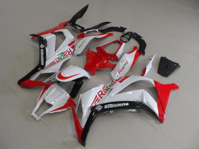 Buy 2011-2015 Red and White Rapid Kawasaki ZX10R Motorcylce Fairings