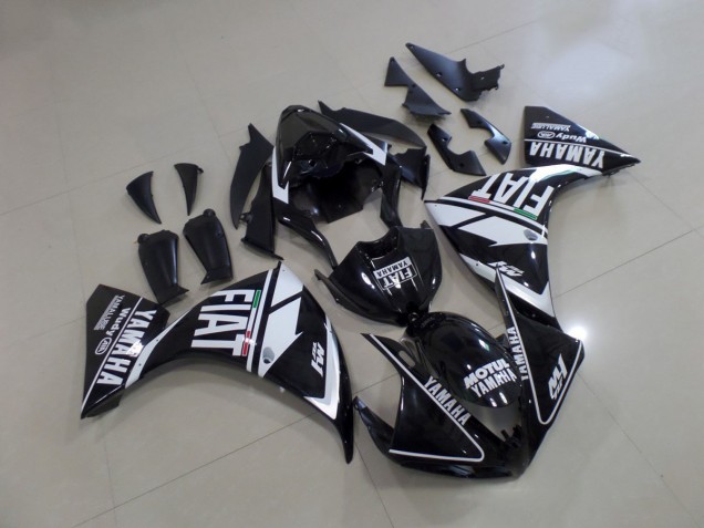 Buy 2012-2014 Black White Fiat Yamaha YZF R1 Motorcycle Fairings