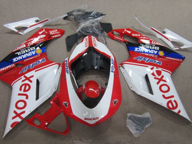 Buy 2007-2014 White Red Xerox Ducati 1098 Motorcycle Replacement Fairings