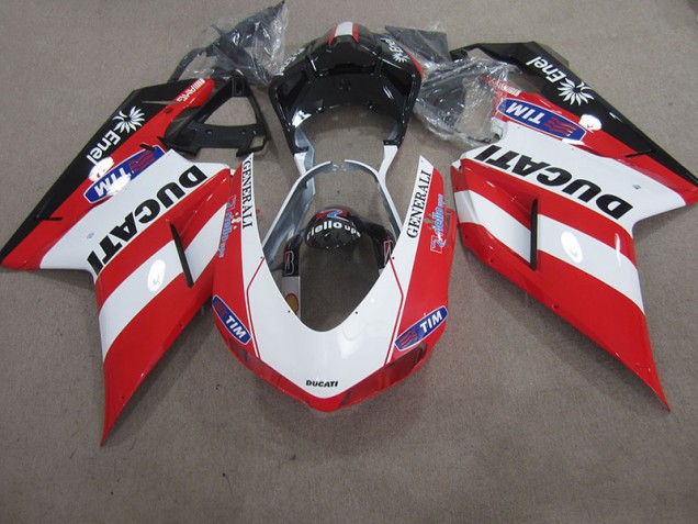 Buy 2007-2014 Red White Generali Tim Ducati 1098 Motorcycle Fairings Kit