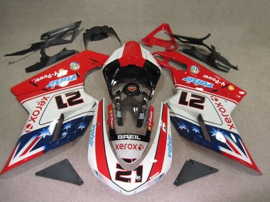 Buy 2007-2014 Red White Breil Xerox 21 Ducati 1098 Motorbike Fairings