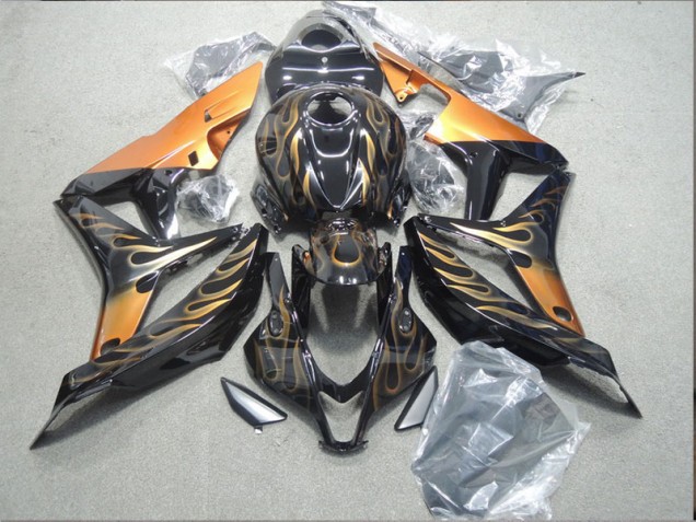 Buy 2004-2005 Black Gold Flame Honda CBR1000RR Bike Fairings