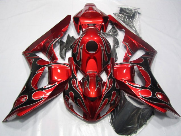 Buy 2006-2007 Red Black Flame Honda CBR1000RR Replacement Motorcycle Fairings