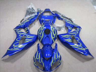 Buy 2006-2007 Blue Green Flame Honda CBR1000RR Motorcycle Fairings