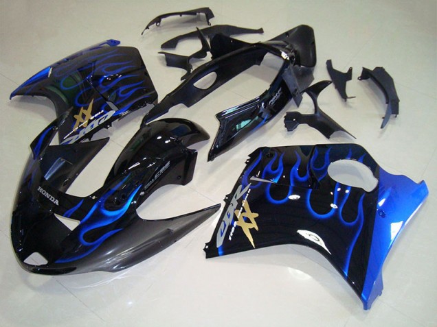 Buy 1996-2007 Black Blue Flame Honda CBR1100XX Blackbird Bike Fairing