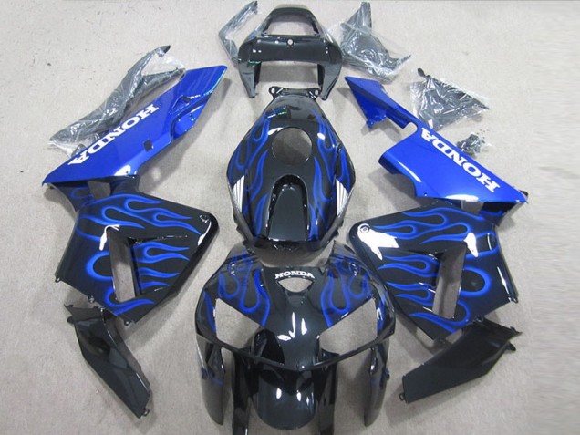 Buy 2005-2006 Black Blue Flame Honda CBR600RR Bike Fairings