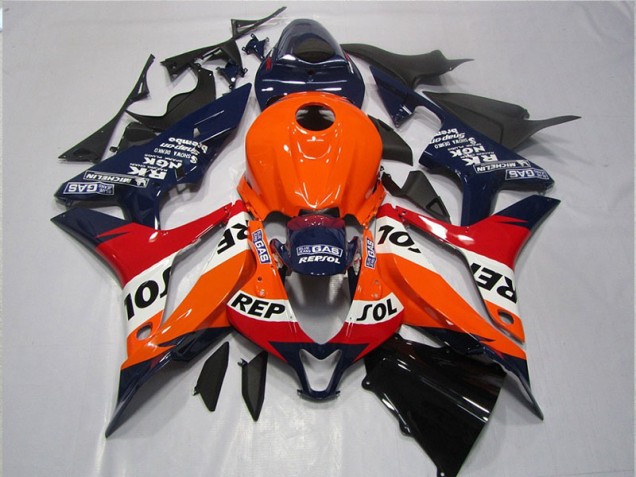 Buy 2007-2008 Orange Blue Black Repsol Honda CBR600RR Motorcycle Fairings