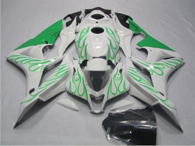 Buy 2007-2008 White Green Flame Honda CBR600RR Motorcycle Fairings Kits