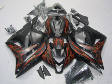 Buy 2009-2012 Black Orange Flame Honda CBR600RR Motorcylce Fairings