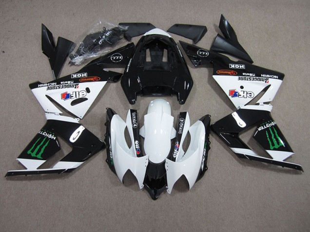 Buy 2003-2005 Black White Monster Kawasaki ZX10R Motorbike Fairing