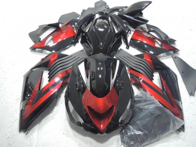 Buy 2006-2011 Black Red Kawasaki ZX14R ZZR1400 Motorcycle Fairings Kit