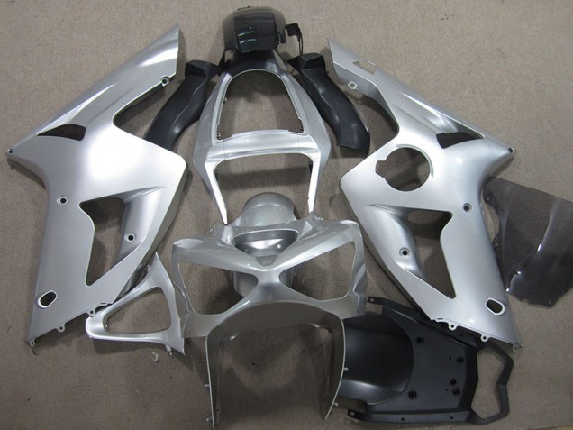 Buy 2003-2004 Silver Kawasaki ZX6R Motorcycle Fairings Kit