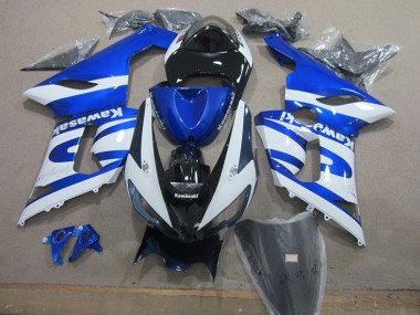 Buy 2005-2006 Blue White Kawasaki ZX6R Motorcycle Replacement Fairings