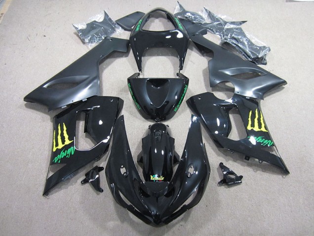 Buy 2005-2006 Black Green Ninja Kawasaki ZX6R Motorcycle Fairing Kits