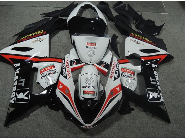 Buy 2005-2006 White Black Rizoma Playboy Kawasaki ZX6R Bike Fairings