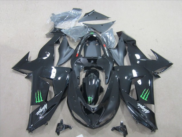 Buy 2007-2008 Black Ninja Green Monster Kawasaki ZX6R Bike Fairing Kit