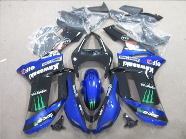 Buy 2007-2008 Black Blue Green Monster Kawasaki ZX6R Motorcyle Fairings