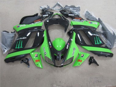 Buy 2007-2008 Green Black 3M Monster Kawasaki ZX6R Motorbike Fairing