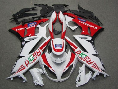 Buy 2009-2012 White Red Rapid Kawasaki ZX6R Motorcycle Fairing