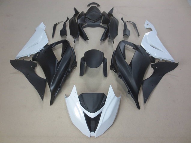 Buy 2013-2018 Black White Kawasaki ZX6R Motorcycle Fairings