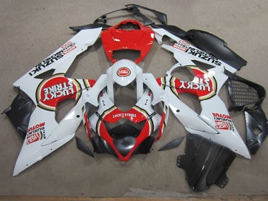 Buy 2005-2006 White Lucky Strike Red Motul Suzuki GSXR1000 Motorcycle Fairings