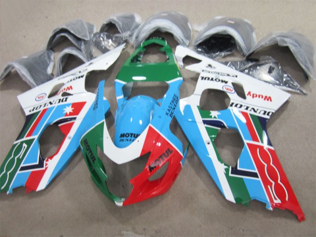 Buy 2004-2005 Blue Green Red Motul Suzuki GSXR600 Motorcycle Fairing