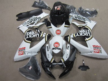 Buy 2006-2007 Black White Lucky Strike Motul Suzuki GSXR600 Bike Fairing