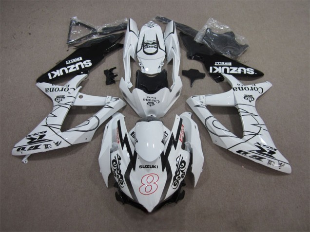 Buy 2008-2010 White Black Corona Extra Motul 8 Suzuki GSXR600 Replacement Motorcycle Fairings