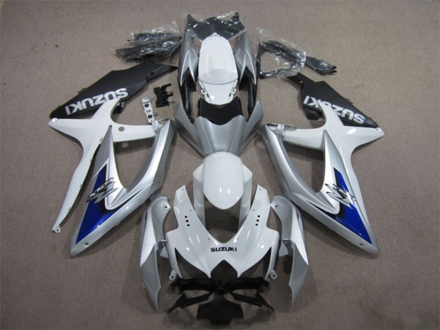 Buy 2008-2010 Silver Blue White Suzuki GSXR600 Motorcycle Fairings Kit