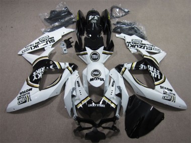 Buy 2008-2010 White Lucky Strike Black Motul Suzuki GSXR600 Motorbike Fairings