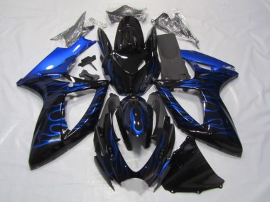 Buy 2006-2007 Black Blue Flame Suzuki GSXR750 Bike Fairings