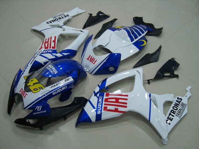 Buy 2006-2007 White Blue Fiat 46 Suzuki GSXR750 Motor Bike Fairings