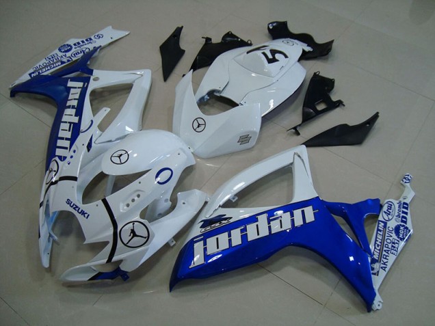 Buy 2006-2007 Blue White Jordan Suzuki GSXR750 Motorcycle Fairings Kits