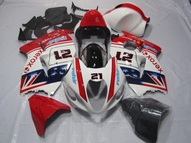 Buy 1996-2007 White Red Xerox 21 Suzuki GSXR1300 Hayabusa Motorcycle Fairings