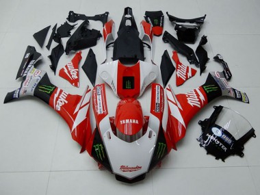 Buy 2015-2019 Red White Monster Yamaha YZF R1 Moto Fairings