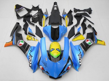 Buy 2015-2019 Blue Yellow Shark Yamaha YZF R1 Motorcycle Replacement Fairings