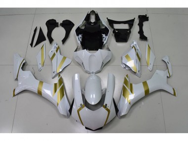 Buy 2015-2019 White with Gold Decal Yamaha YZF R1 Motor Fairings