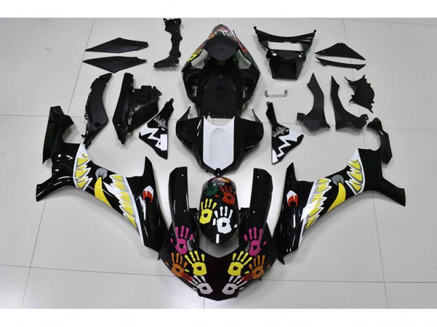 Buy 2015-2019 Black White Yamaha YZF R1 Motorcylce Fairings