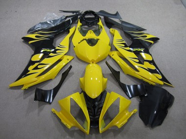 Buy 2008-2016 Yellow Black Flame Yamaha YZF R6 Motor Bike Fairings